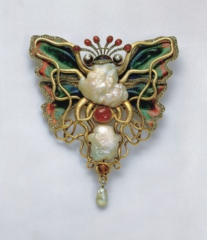 Brosche �Octopus und Schmetterling�, Copyright Schmuckmuseum Pforzheim  Foto G�nther Meyer